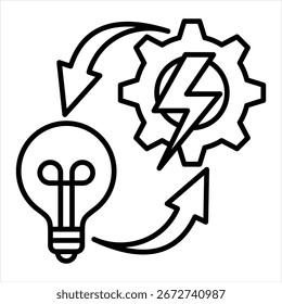 Power Management-Gliederungssymbol, Vektorgrafik