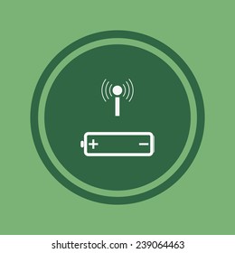 power management through a wi-fi network on green background, vector, 10 EPS