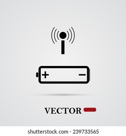 power management through a wi-fi network   on a light background with shadow, vector, EPS 10