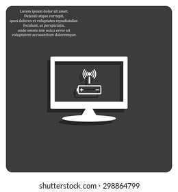 power management through a wi-fi network. icon. vector design
