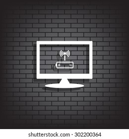 power management through a wi-fi network. icon. vector design