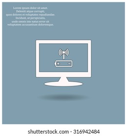 power management through a wi-fi network. icon. vector design