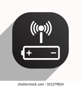 power management through a wi-fi network. icon. vector design, black button for Mobile Applications