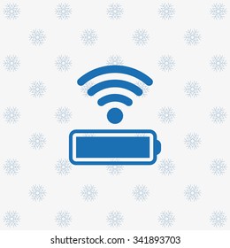 power management through a wi-fi network. icon. vector design snowflakes on a white background
