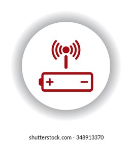 power management through a wi-fi network icon, red isolated white background