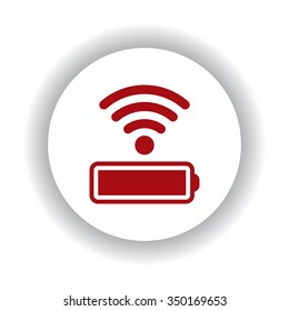 power management through a wi-fi network icon, red isolated white background