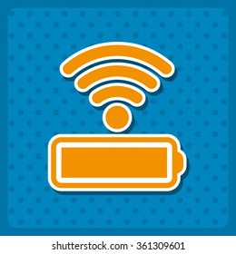 power management through a wi-fi network icon, vector illustration. Modern design. Flat design style