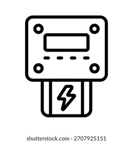 Power meter icon designed in outline style