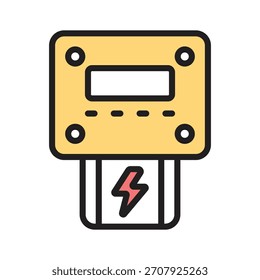 Power meter icon designed in outline style