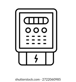 Icono de contorno de medidor de potencia Ilustración vectorial