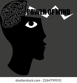 power of mind concept vector art poster for design, publishing, decoration, covers, education and journalism, etc.