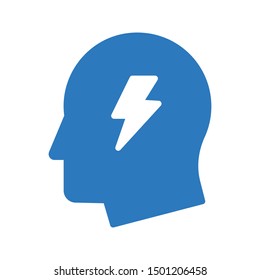 power mind glyph colour vector icon