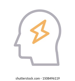 power mind thin line vector icon