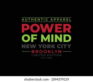 Power of mind Typography Vector T-shirt Design