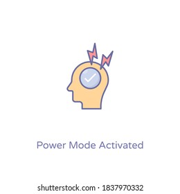 Power Mode Activated icon in vector. Logotype