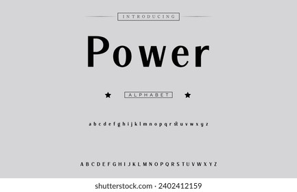 Power Modern Bold Font. Sans Serif Font. Regular Italic Uppercase Lowercase Typography urban style alphabet fonts for fashion, sport, technology, digital, movie, logo design, vector illustration