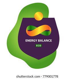 Power modern professional logo. Concept image infinity. Template for eco, sun, efficiency business. Transport, ecological company use of natural resource. Design energy logotype. Vector illustration