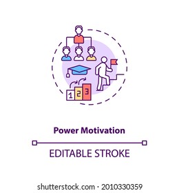 Power Motivation Concept Icon. Motivating For Control Destiny Idea Thin Line Illustration. Leading Projects. Leadership And Mentorship. Vector Isolated Outline RGB Color Drawing. Editable Stroke