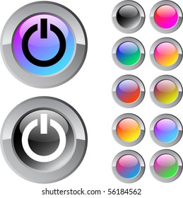 Power Multi-Color-glänzende runde Web-Buttons.