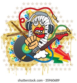 The power of music.  Vector illustration.