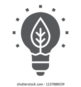 Power of nature glyph icon, ecology and energy, green innovation sign, vector graphics, a solid pattern on a white background, eps 10.