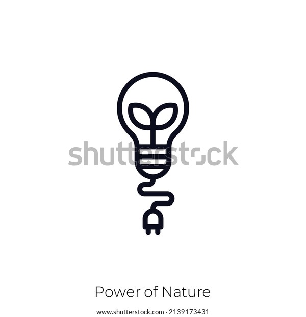 Power of Nature icon. Outline style icon\
design isolated on white\
background