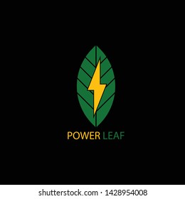 power nature leaf logo vector