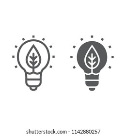 Power of nature line and glyph icon, ecology and energy, green innovation sign, vector graphics, a linear pattern on a white background, eps 10.