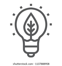 Power of nature line icon, ecology and energy, green innovation sign, vector graphics, a linear pattern on a white background, eps 10.
