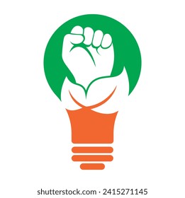 Power of nature vector logo design. Hand and eco symbol or icon.