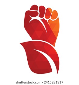 Power of nature vector logo design. Hand and eco symbol or icon.