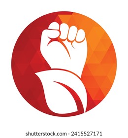 Power of nature vector logo design. Hand and eco symbol or icon.