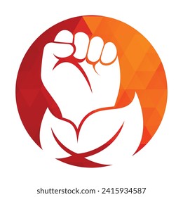 Power of nature vector logo design. Hand and eco symbol or icon. Unique protest and organic logotype design template.