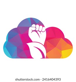 Power of nature vector logo design. Hand and eco symbol or icon.