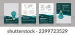Power network building technology blank brochure design. Template set with copy space for text. Premade corporate reports collection. Editable 4 paper pages