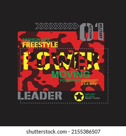 power of new leader Premium Vector illustration of a text graphic. suitable screen printing and DTF for the design boy outfit of t-shirts print, shirts, hoodies baba suit, kids cottons, etc.