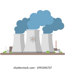 Power nuclear plant vector energy station icon