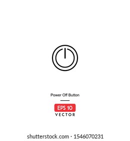 Power Off Button Icon. Computer Hardware Isolated On White Background. With Line Style. Modes Icon. EPS10 - Vector