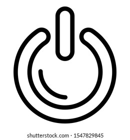 Power off button icon. Outline power off button vector icon for web design isolated on white background