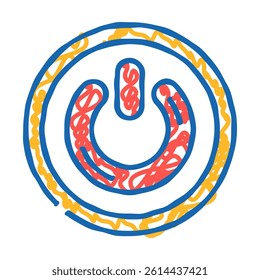power off doodle icon sketch vector. power off sign. isolated symbol illustration