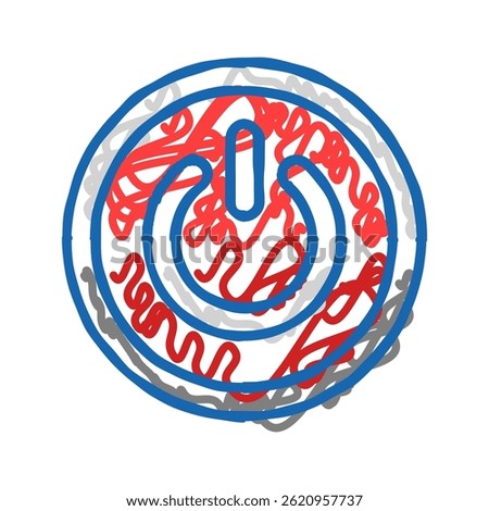 power off doodle icon sketch vector. power off sign. isolated symbol illustration