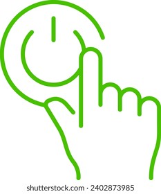 power off hand click line icon symbol illustration