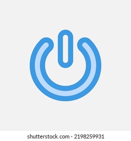 Power off icon in blue style about user interface, use for website mobile app presentation