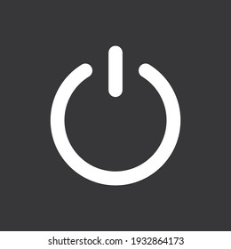 Power Off Icon On Grey Background