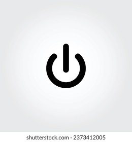 Power off, Power off icon vector, in trendy flat style isolated on vignette ash color background. 