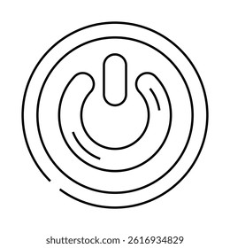 power off line icon vector. power off sign. isolated contour symbol black illustration
