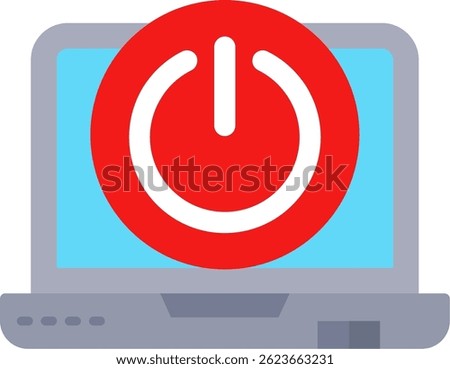 Power off Line vector Icon Design