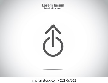 power off or shut down icon with an up arrow symbol abstract icon concept illustration
