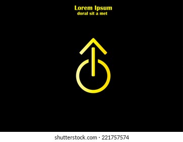 power off or shut down icon with an up arrow symbol abstract icon concept illustration