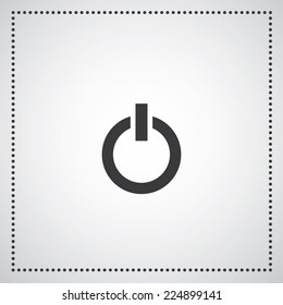power off symbol on gray background 